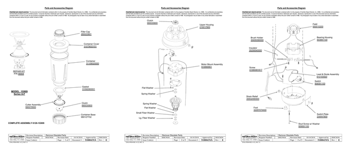 Diagram Diagram and Parts List for 1G909  Hamilton Beach Blender